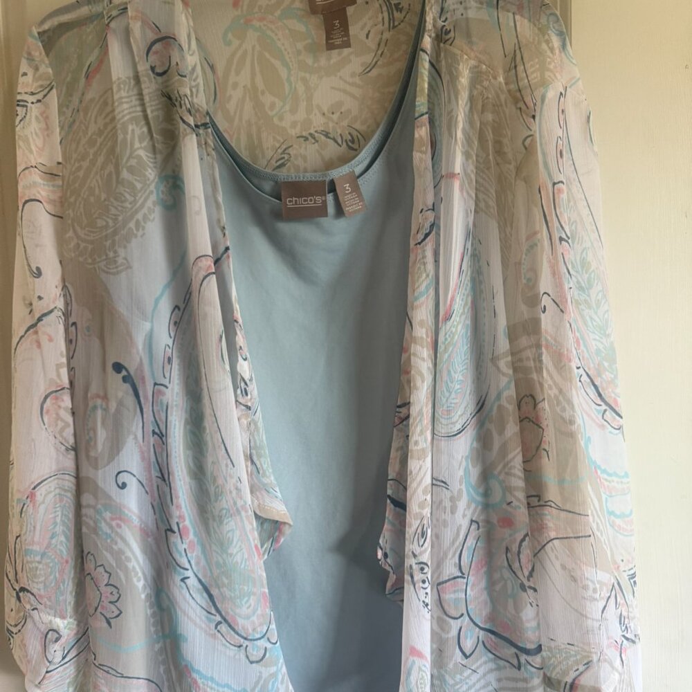 Chico's Tank and sheer kimono jacket Size 3 (XL) Set